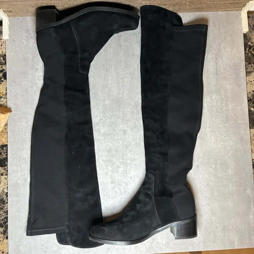 Stuart Weitzman Black Suede Over-the-Knee Boots Size 37